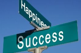 Happiness success street sign
